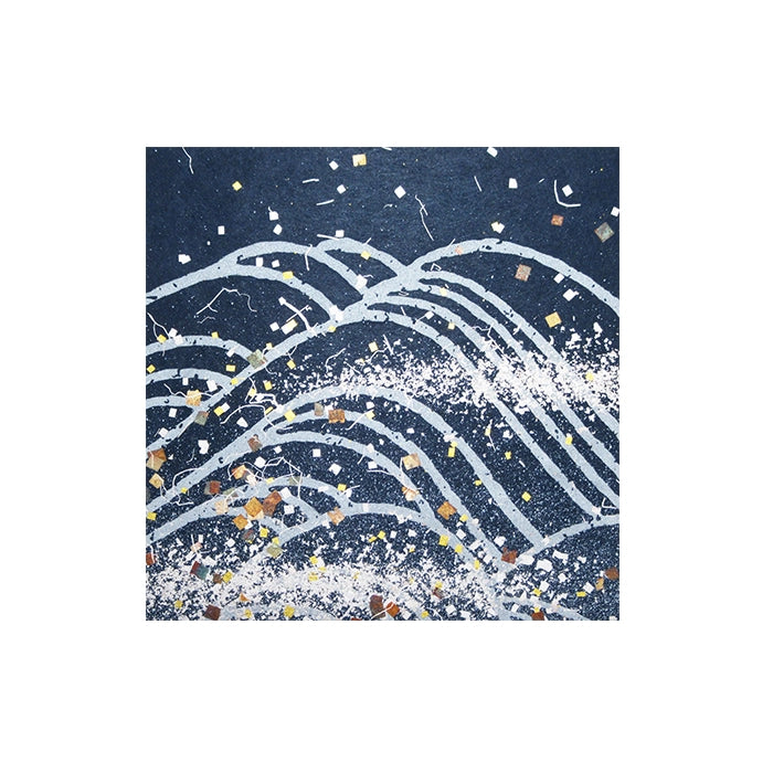 金銀砂子細工 夏 大波 藍 アートパネル S/L | ギフトショップ Nihon