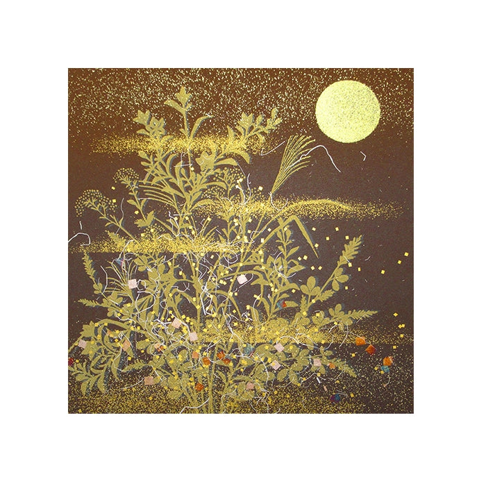 金銀砂子細工 秋 秋草 茶 アートパネル S/L | ギフトショップ Nihon