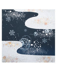 金銀砂子細工 冬 雪輪 紺 アートパネル S/L
