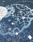 金銀砂子細工 冬 雪輪 紺 アートパネル S/L