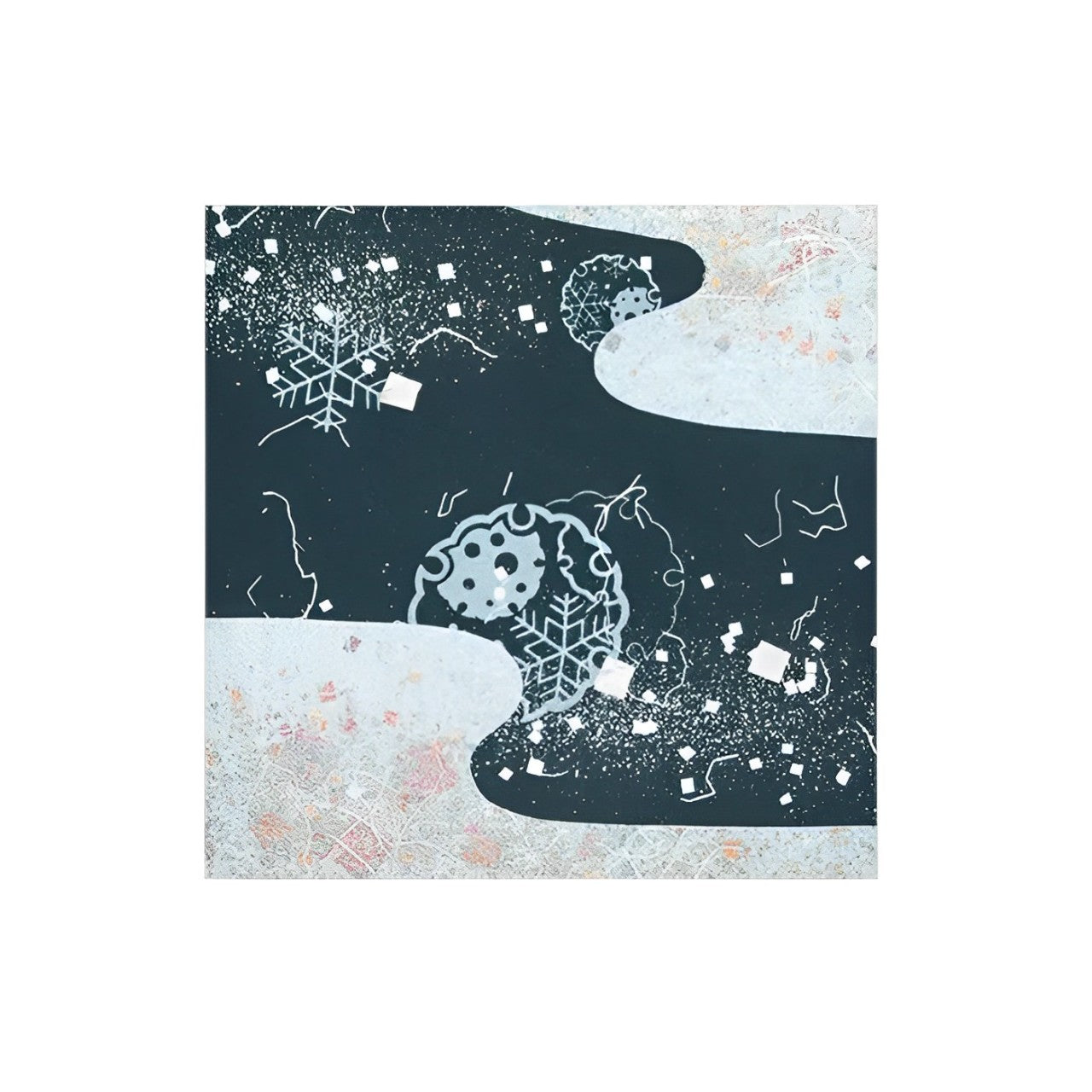 金銀砂子細工 冬 雪輪 紺 アートパネル S/L | ギフトショップ Nihon