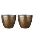 【受注生産】鎚起 銅製 大鎚目 ぐい呑み グラス ペアセット