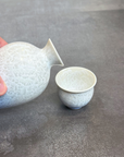 京焼 清水焼 お預け酒器セット 花結晶(白地青)