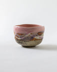 美濃焼 線刻抹茶碗 ピンク