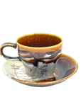 美濃焼 線刻 コーヒーカップ&ソーサーセット