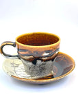 美濃焼 線刻 コーヒーカップ&ソーサーセット
