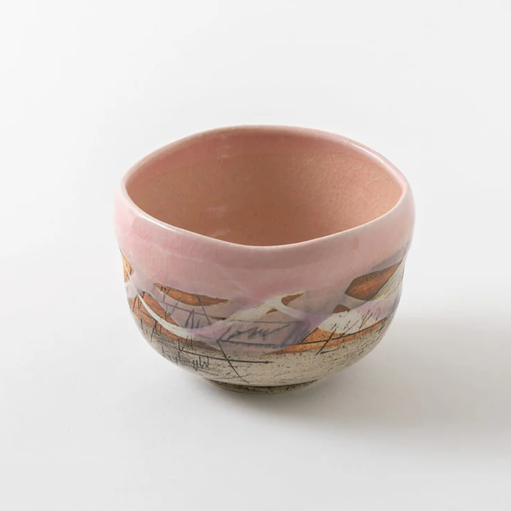 美濃焼 線刻抹茶碗 ピンク | ギフトショップ Nihon Miyabi 通販サイト