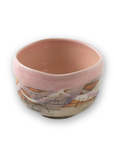 美濃焼 線刻抹茶碗 ピンク