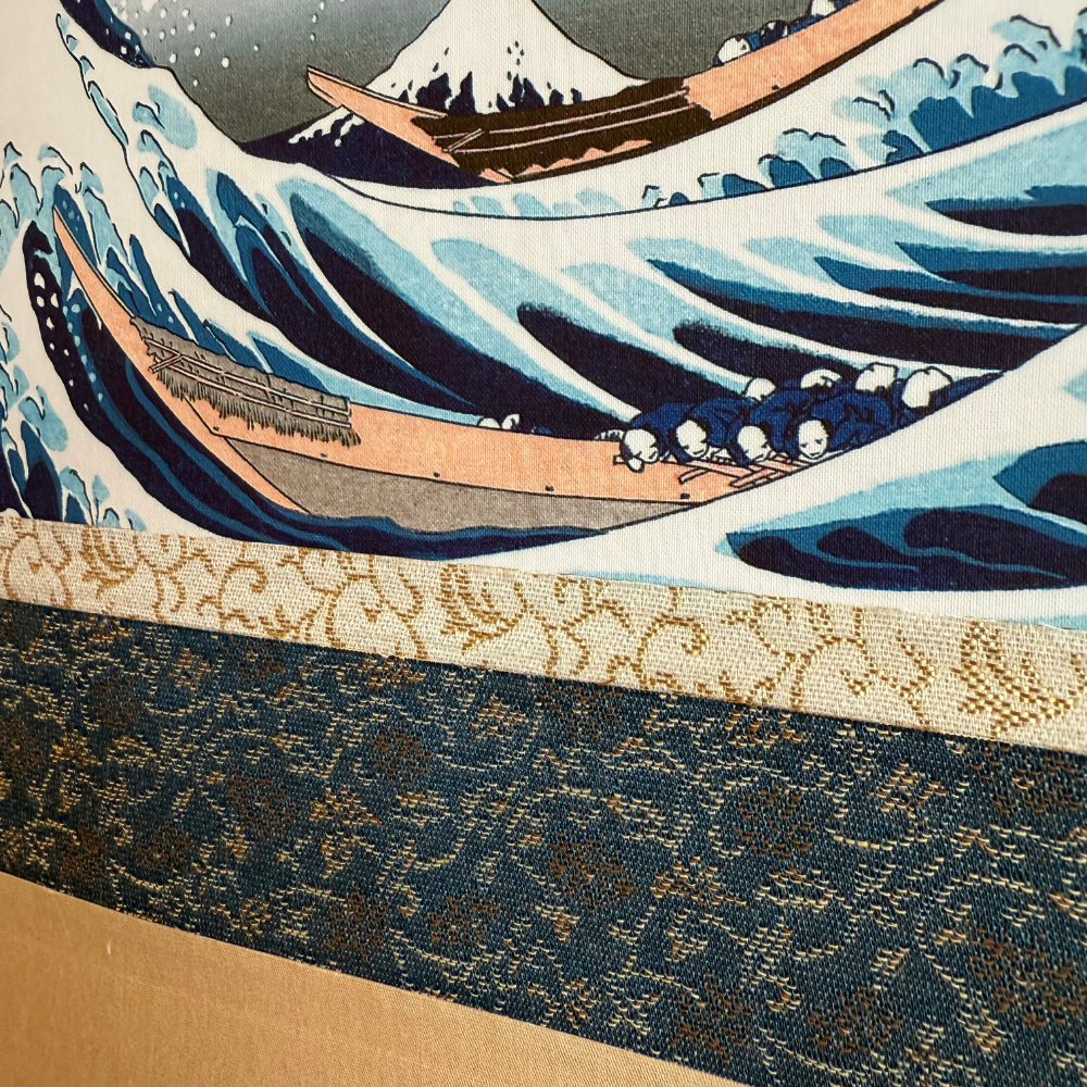 名画織物掛け軸、富士三十六景 現代掛け軸 葛飾北斎 富嶽三十六景 神奈川沖浪裏 | ギフト