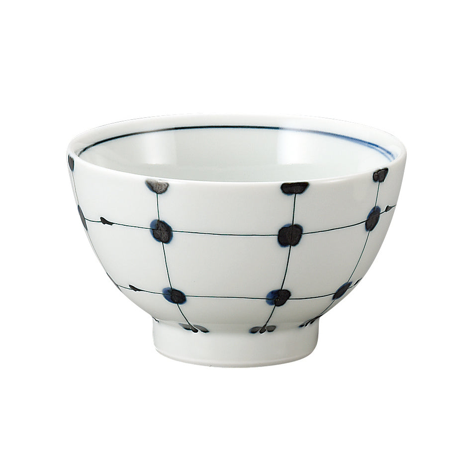 有田焼 点格子 夫婦茶碗 セット 青/赤 | ギフトショップ Nihon Miyabi