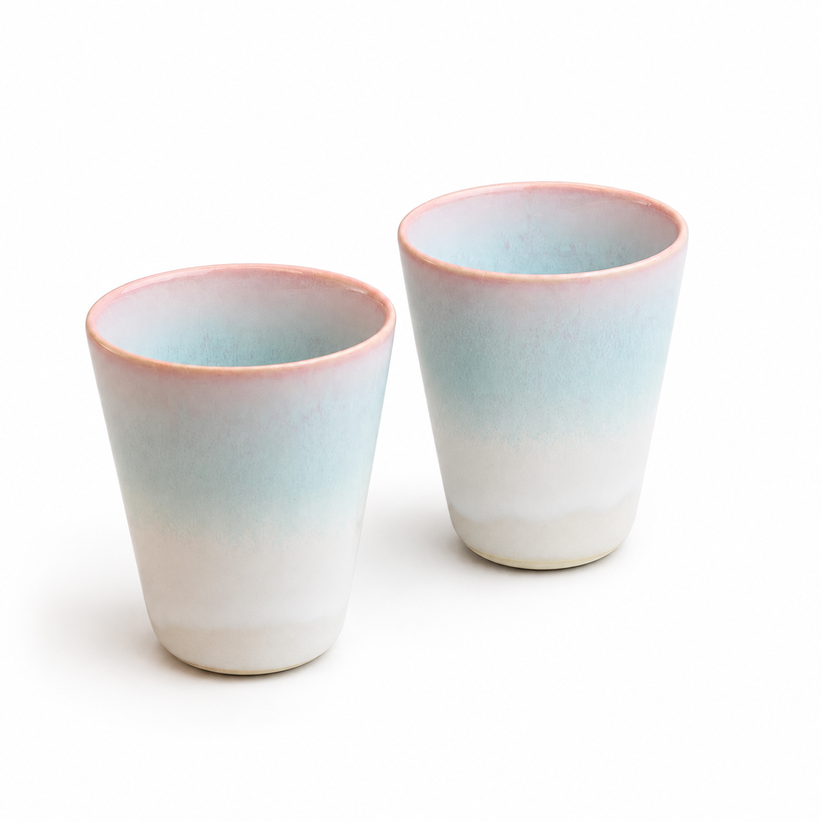 萩焼 陶器 カップ＆ソーサー ペア 木箱付き 萩焼 お祝いペアカップ（ミント&ピンク）化粧箱付き | ギフトショップ