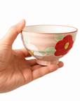 波佐見焼 椿しのぎ夫婦茶碗 瑠璃 / 桃