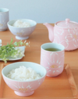 波佐見焼 花霞 ポットセット ライラック/ピンク