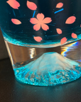(入荷待ち)江戸硝子 冷感 桜舞富士山 ロックグラス