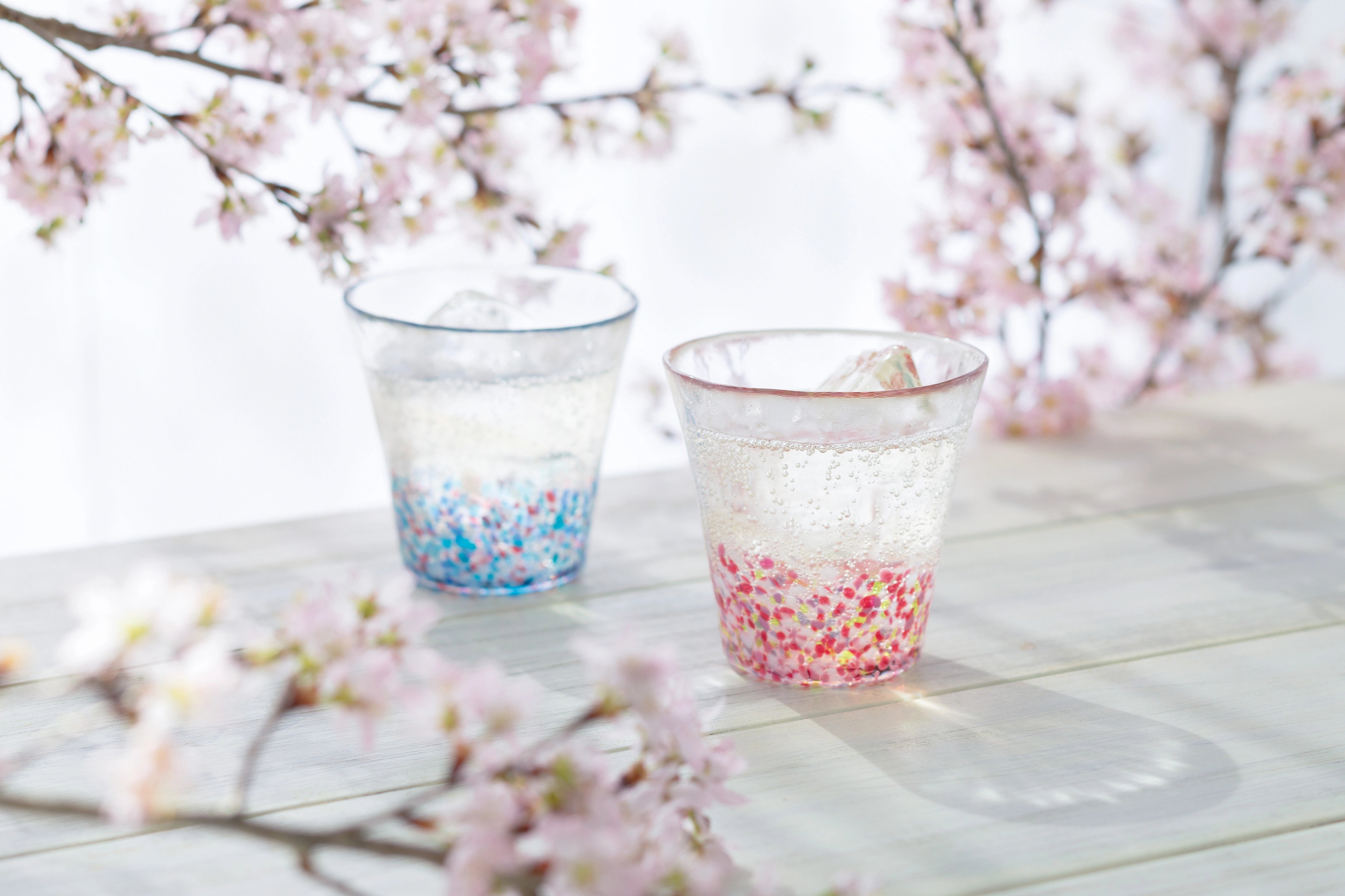 津軽びいどろ にほんの色ふうけい 春麗ら(舞う桜×春の空) ペアグラス 津軽びいどろ にほんの色ふうけい 春麗ら(舞う桜×春の空) ペアグラス