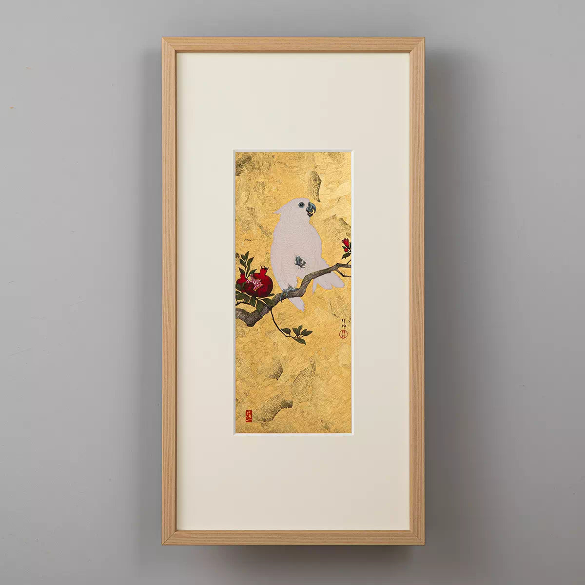 柘榴に鸚鵡 KOSON アートパネル | ギフトショップ Nihon Miyabi 通販サイト