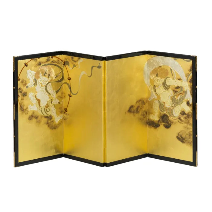 受注生産】四曲小屏風 風神雷神図 | ギフトショップ Nihon Miyabi 通販