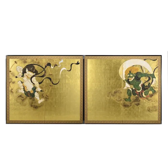 受注生産】二曲一双屏風 風神雷神 | ギフトショップ Nihon Miyabi 通販