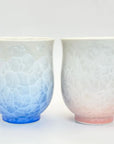京焼 清水焼 花結晶 ペア マグカップ セット 青/赤