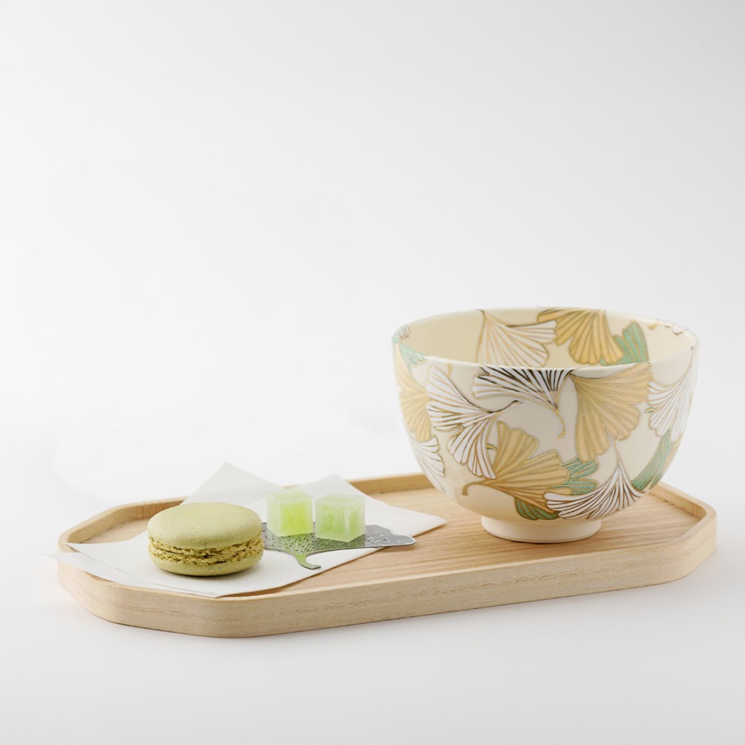 清水焼 京焼 抹茶碗 金彩銀杏 | ギフトショップ Nihon Miyabi 通販サイト