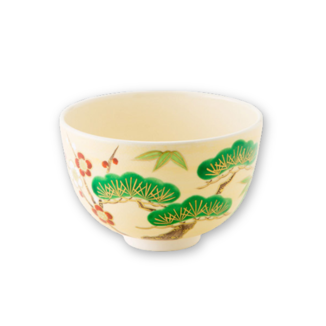 伊万里焼　貫入抹茶碗　松竹梅 伊万里焼 貫入抹茶碗 松竹梅