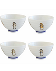 波佐見焼 Standing Cat 夫婦茶碗 青/赤