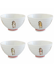波佐見焼 Standing Cat 夫婦茶碗 青/赤