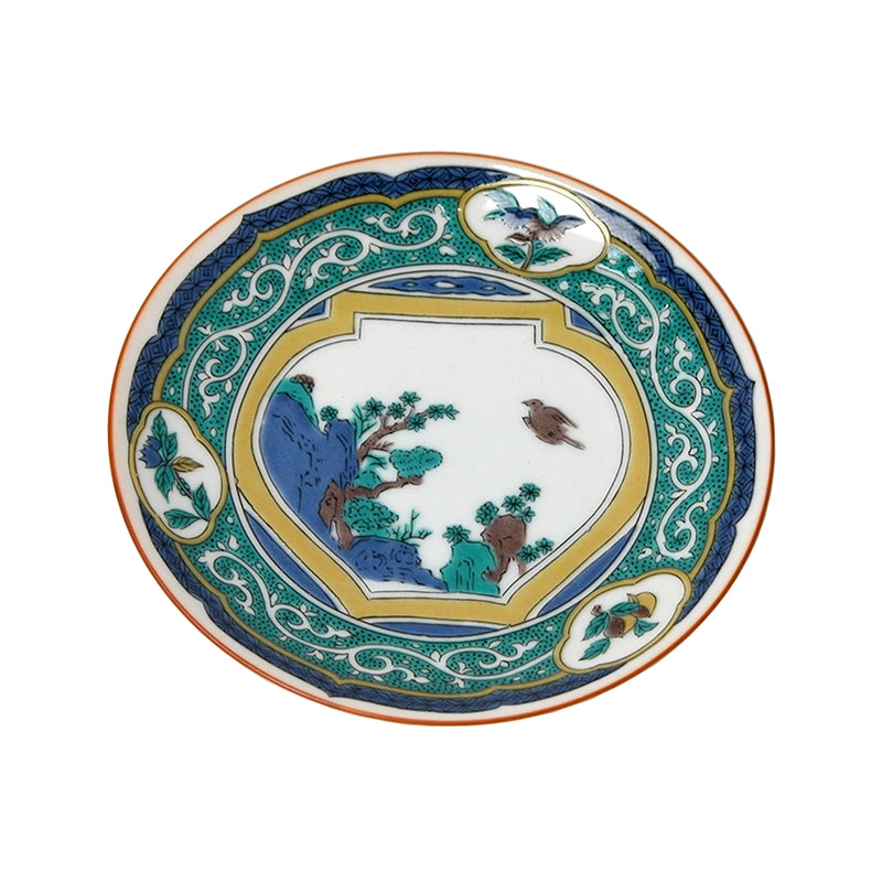 九谷焼 名品コレクション 5号皿 5枚組 古九谷色絵壺花鳥図 | ギフト 九谷焼 名品コレクション 5号皿 5枚組 古九谷色絵壺花鳥図 | ギフト