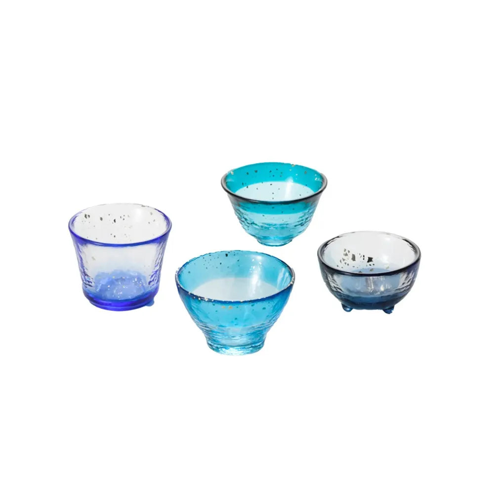 津軽びいどろ あおもりの海 おちょこ4点セット | ギフトショップ Nihon