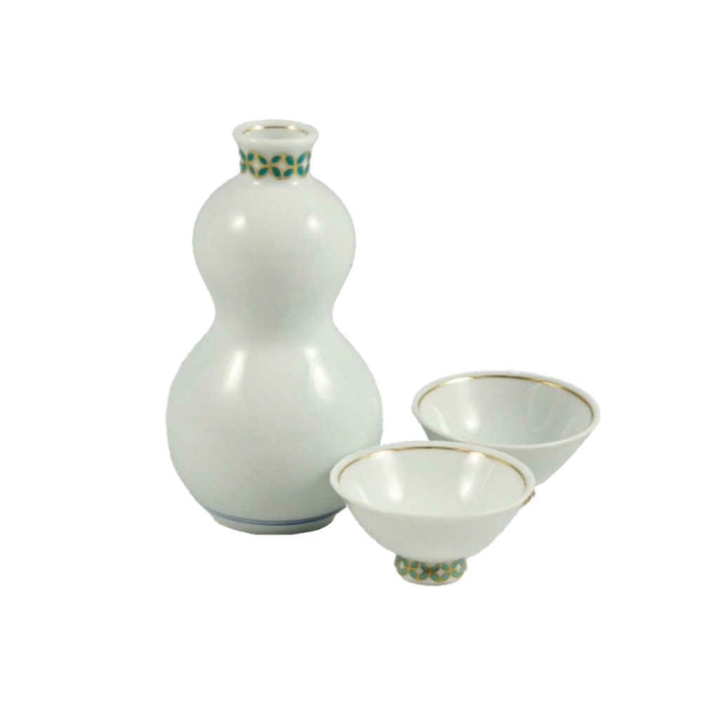 有田焼 錦七宝 酒器セット 緑 | ギフトショップ Nihon Miyabi