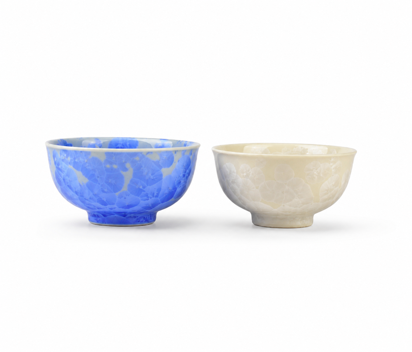 京焼 花結晶 夫婦茶碗 セット 青/白 | ギフトショップ Nihon Miyabi