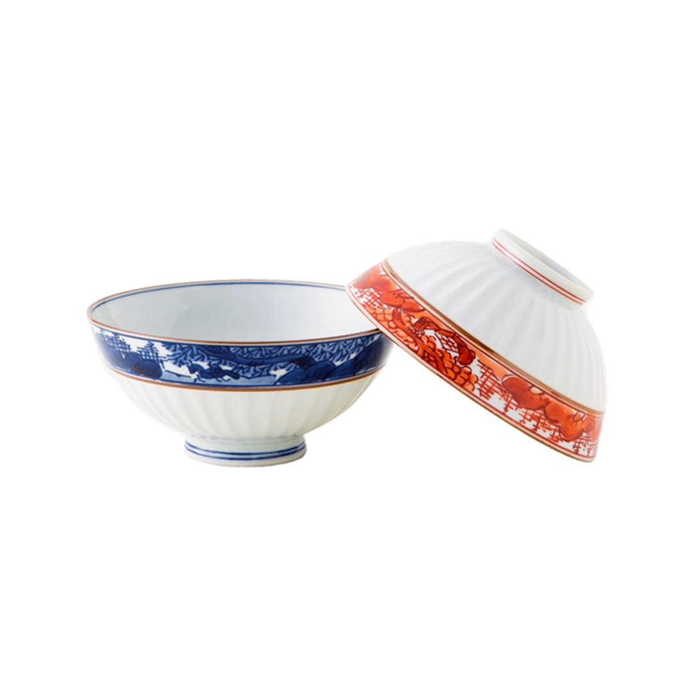 京焼 清水焼 渕染赤山水 夫婦茶碗 | ギフトショップ Nihon Miyabi 通販