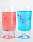 江戸硝子 冷感 桜舞富士山 タンブラー