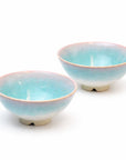 萩焼 お祝い夫婦茶碗セット(ミント&ピンク) 木箱付き