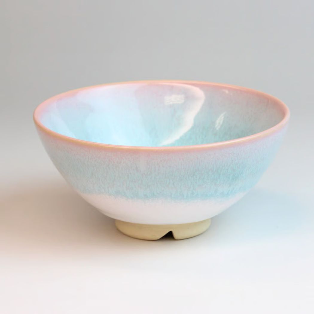 萩焼 お祝い夫婦茶碗セット（ミント&ピンク） 木箱付き | ギフト