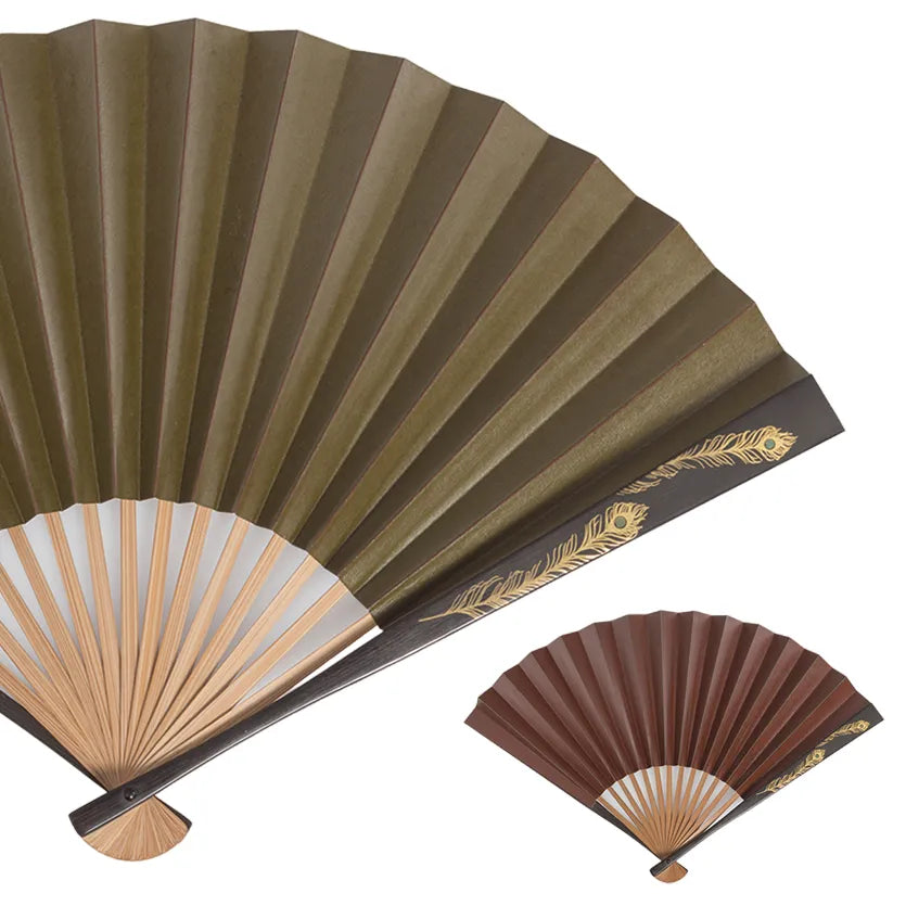 柿渋脇漆扇子 孔雀 (緑茶) | ギフトショップ Nihon Miyabi 通販サイト