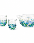 津軽びいどろ 花うつし 酒器セット 紫陽花