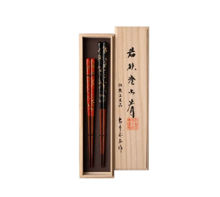 若狭塗り 夫婦箸 貝錦 23.5cm/20.5cm 桐箱入り | ギフトショップ Nihon