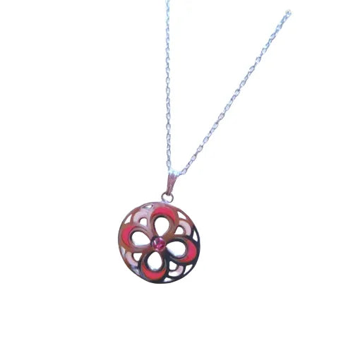 花紋シリーズ 椿 ペンダント プリカジュール 七宝焼 | ギフト