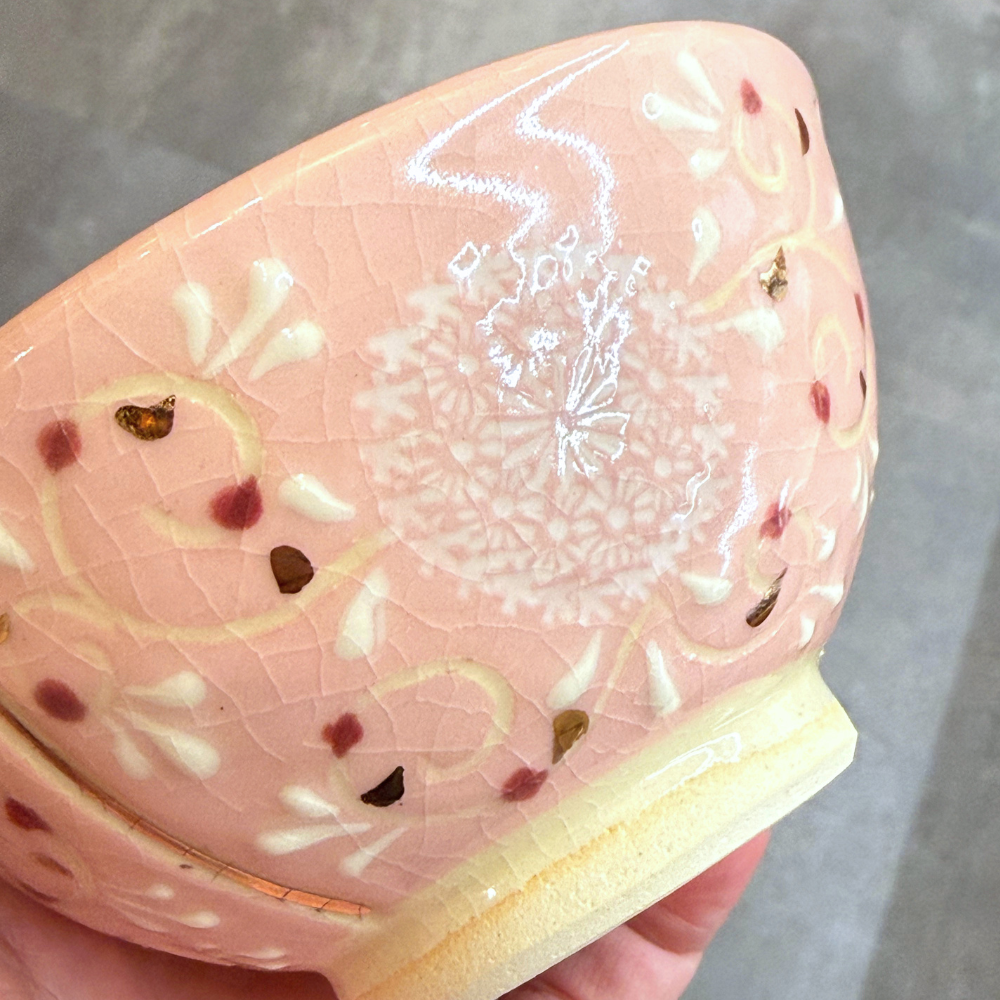 京焼 清水焼 淡彩三島 夫婦茶碗 セット | ギフトショップ Nihon Miyabi