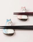 夫婦箸 猫の散歩道 清水焼箸置き付 ギフト箱入り