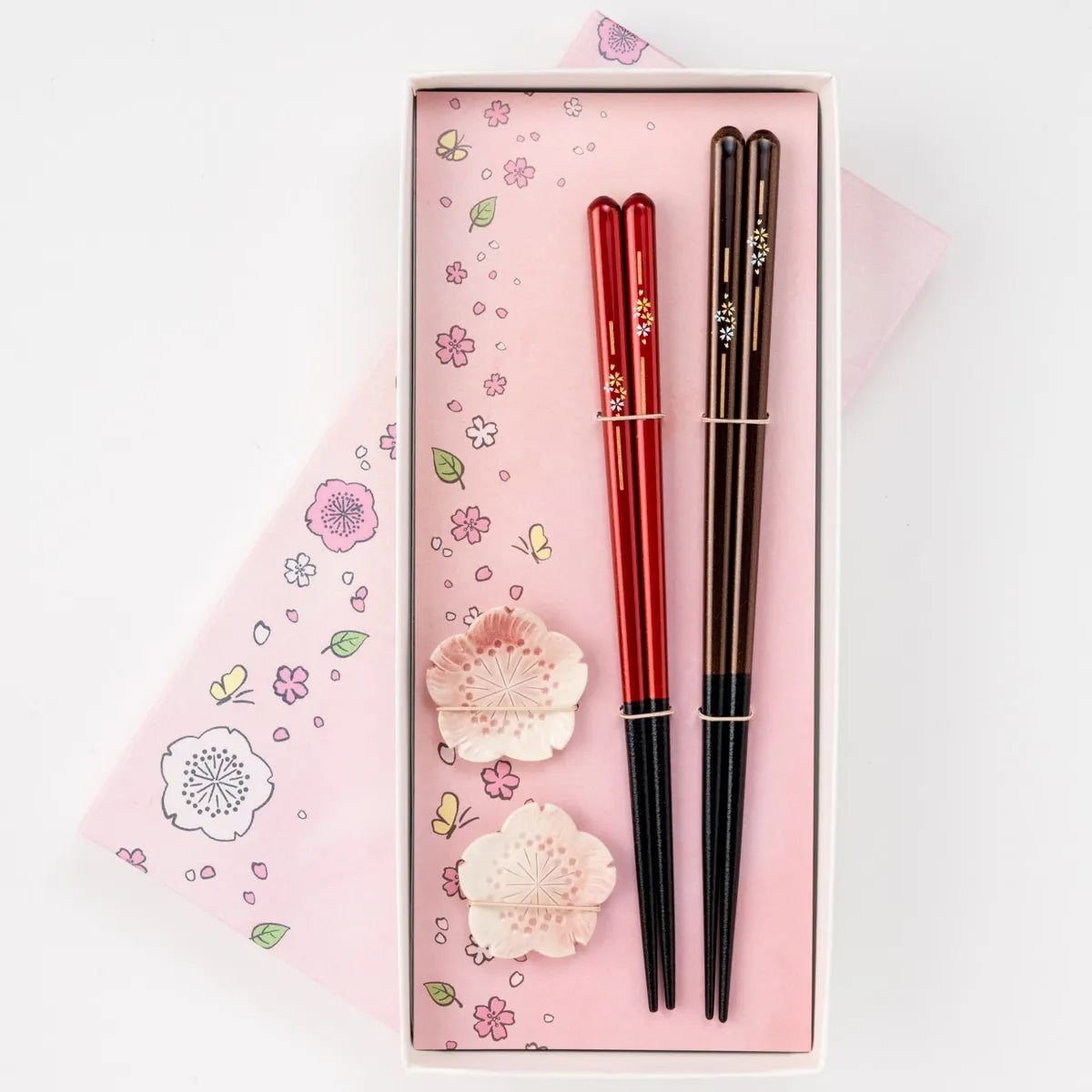 夫婦箸 桜華 清水焼箸置付 ギフト箱入り | ギフトショップ Nihon