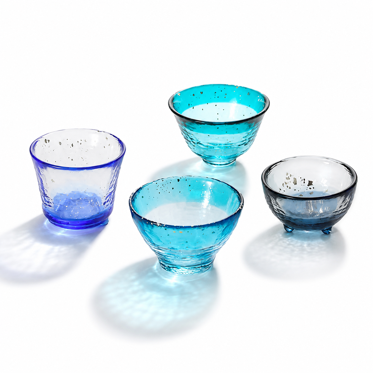 津軽びいどろ あおもりの海 おちょこ4点セット | ギフトショップ Nihon
