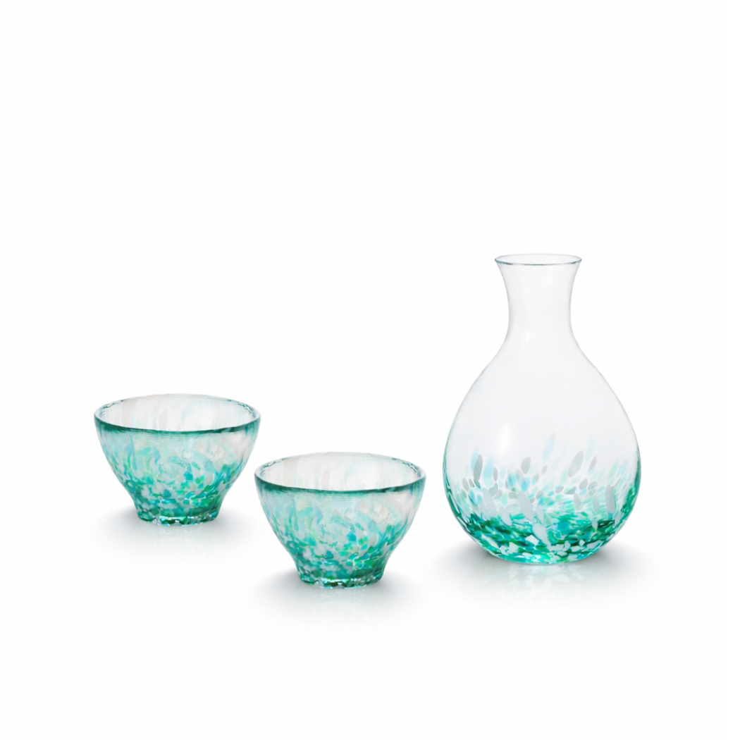 販売終了）津軽びいどろ 酒器 みずばしょう酒器セット – Nihon Miyabi