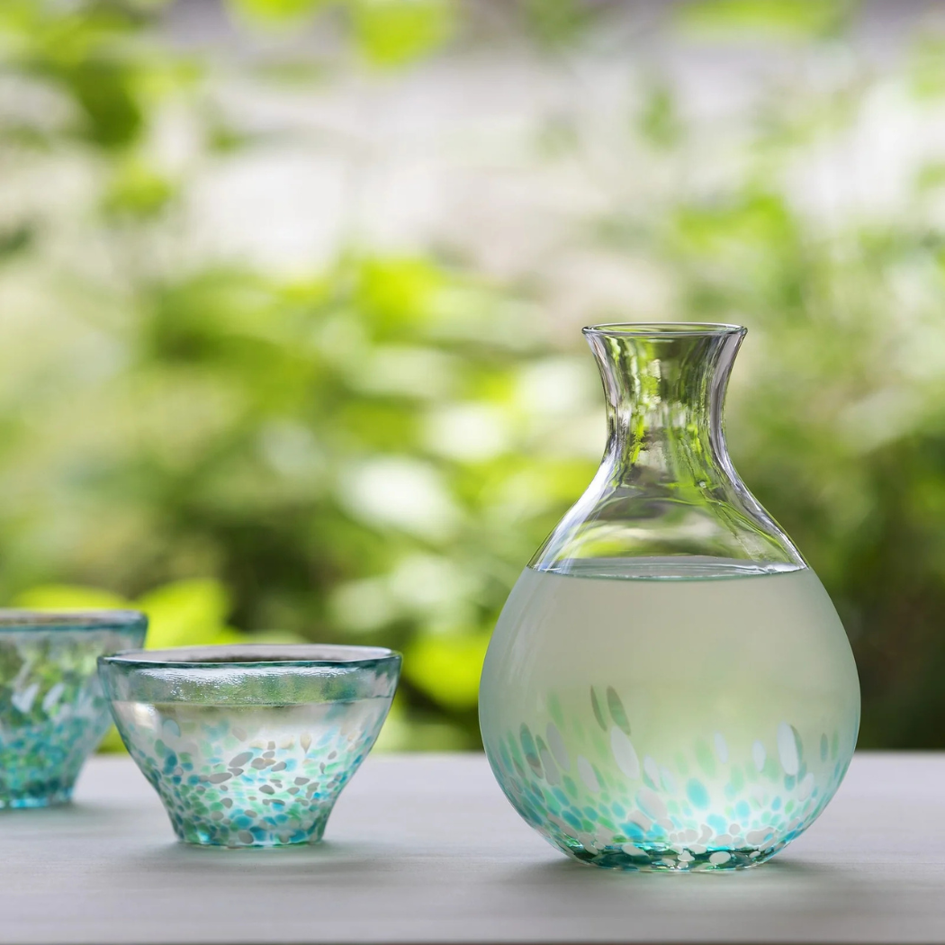 販売終了）津軽びいどろ 酒器 みずばしょう酒器セット – Nihon Miyabi