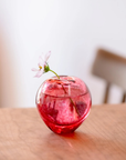津軽びいどろ 津軽自然色りんご あか・あおりんご一輪挿し