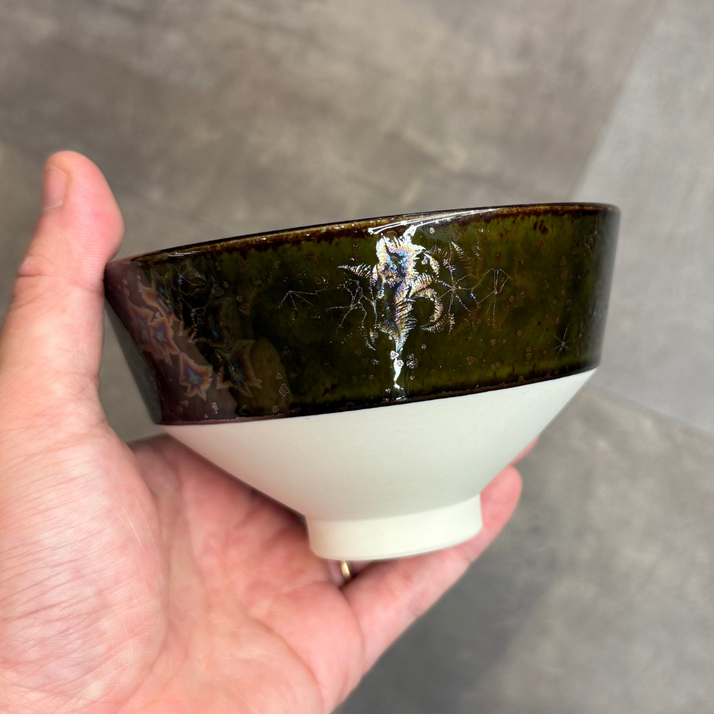 京焼 清水焼 KOROMO 黒耀・赤耀虹彩 夫婦茶碗