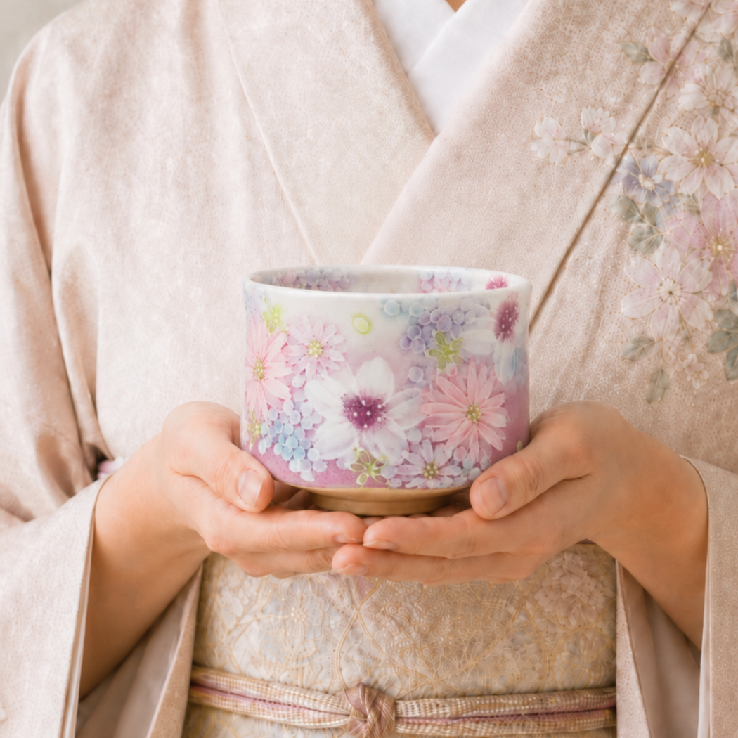 10ヶ月待ち】瀬戸焼 工房ゆずりは 抹茶碗 色彩花 | ギフトショップ 10ヶ月待ち】瀬戸焼 工房ゆずりは 抹茶碗 色彩花 | ギフトショップ