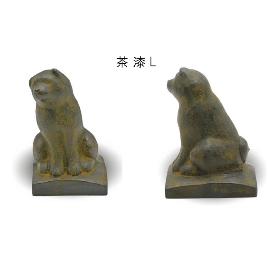高岡銅器　OMOSHI Bookend Section　「寄り添い犬」