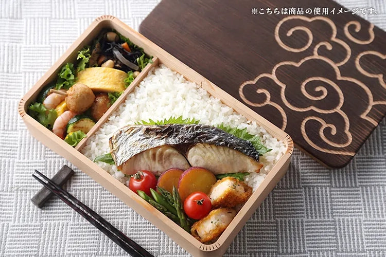 長方形 お弁当箱 雲紋柄(白刻) | ギフトショップ Nihon Miyabi 通販 長方形 お弁当箱 雲紋柄(白刻) | ギフトショップ Nihon Miyabi 通販